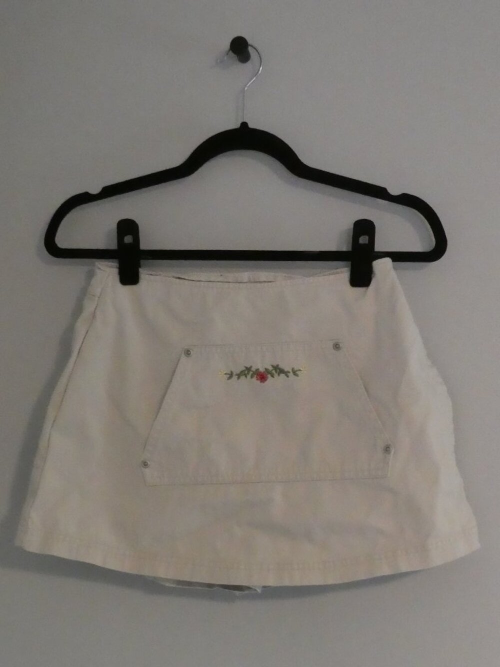 Vintage SEARS KIDS Girls Cream Embroidered Floral Skort - size 16